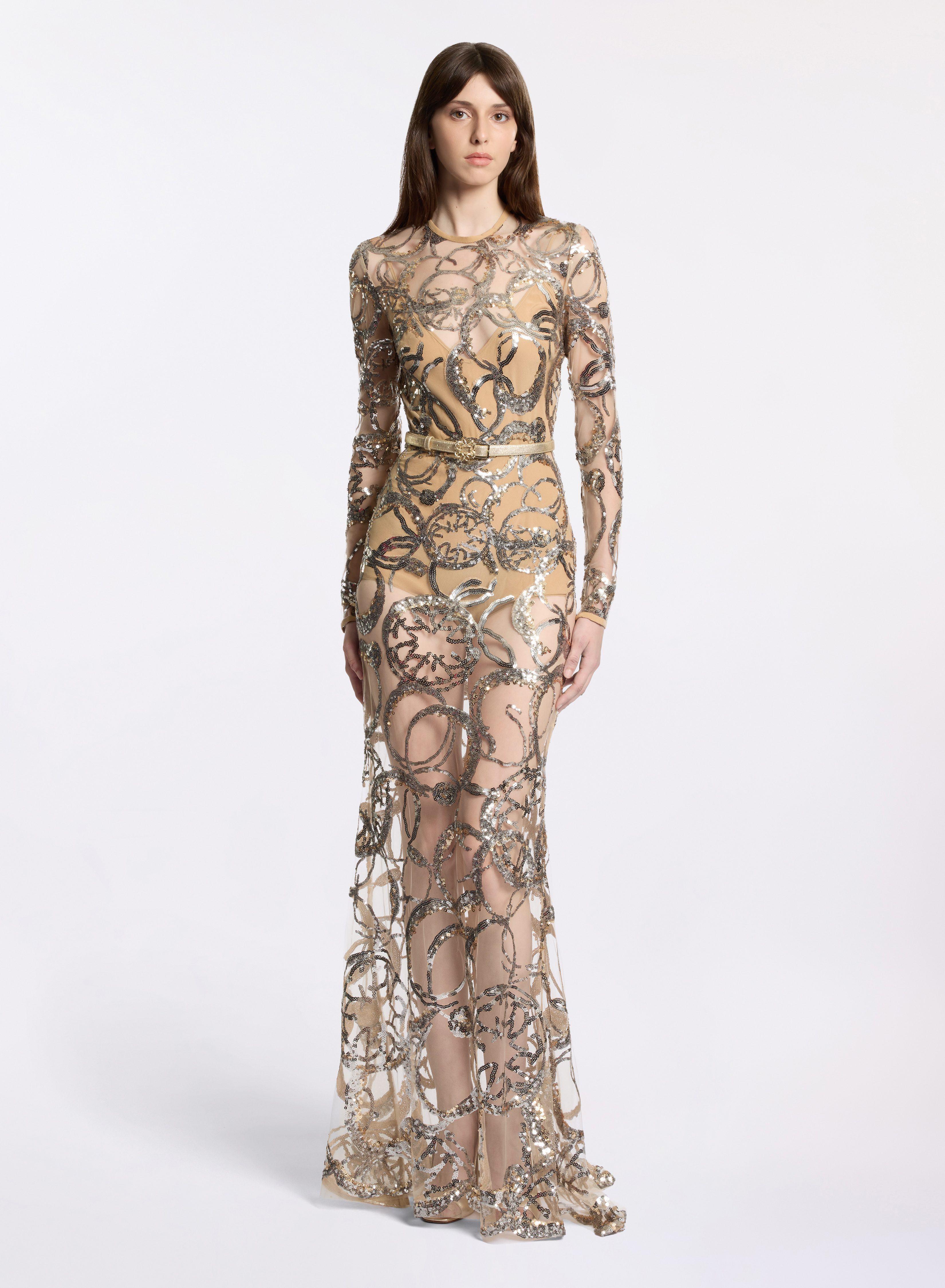 Embroidered Tulle Long Dress - 52 - Image 46