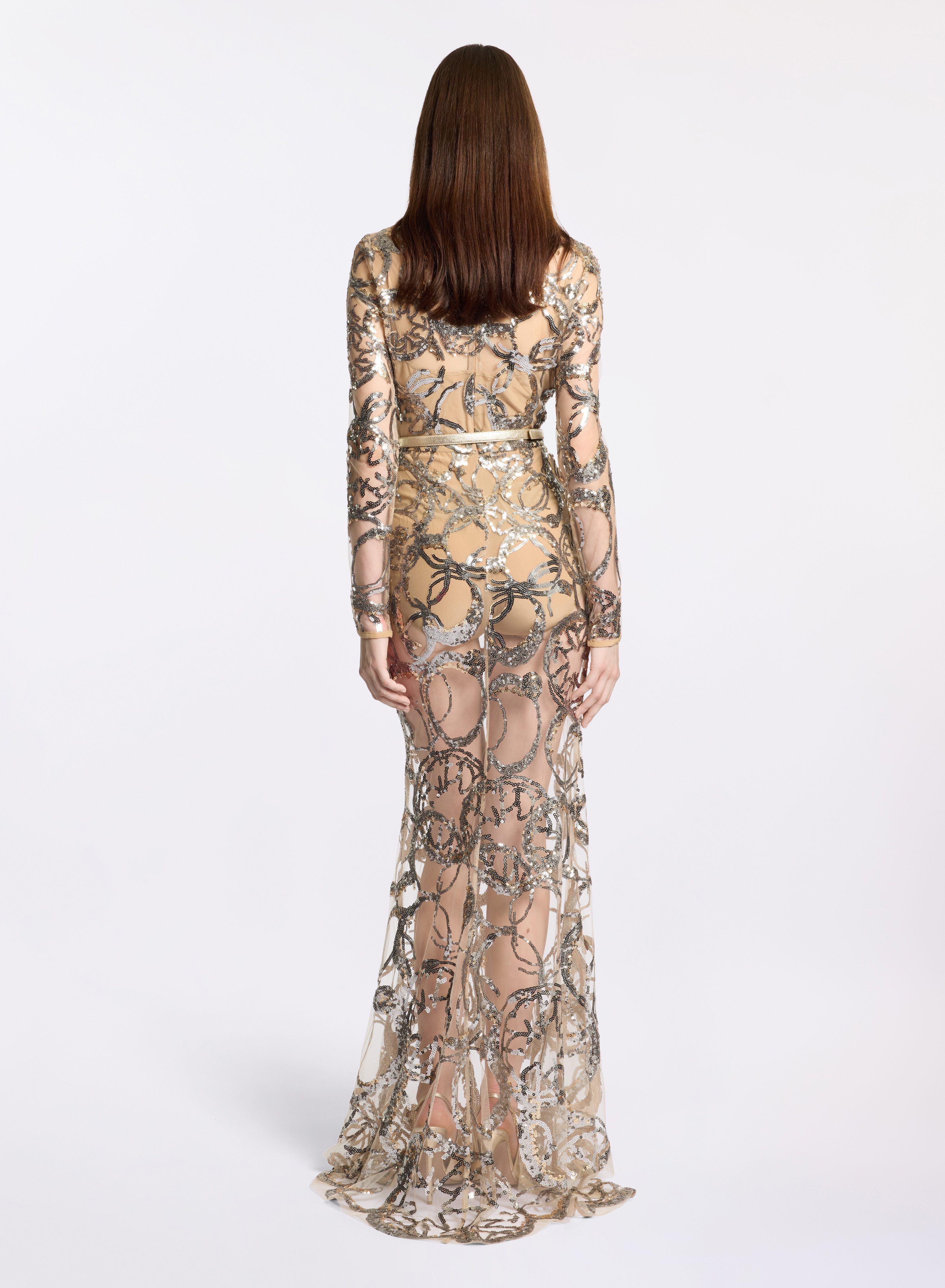 Embroidered Tulle Long Dress - 52 - Image 49