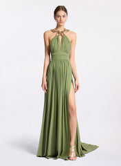 Silk Dress with Metallic Necklace - 52 - Image 28