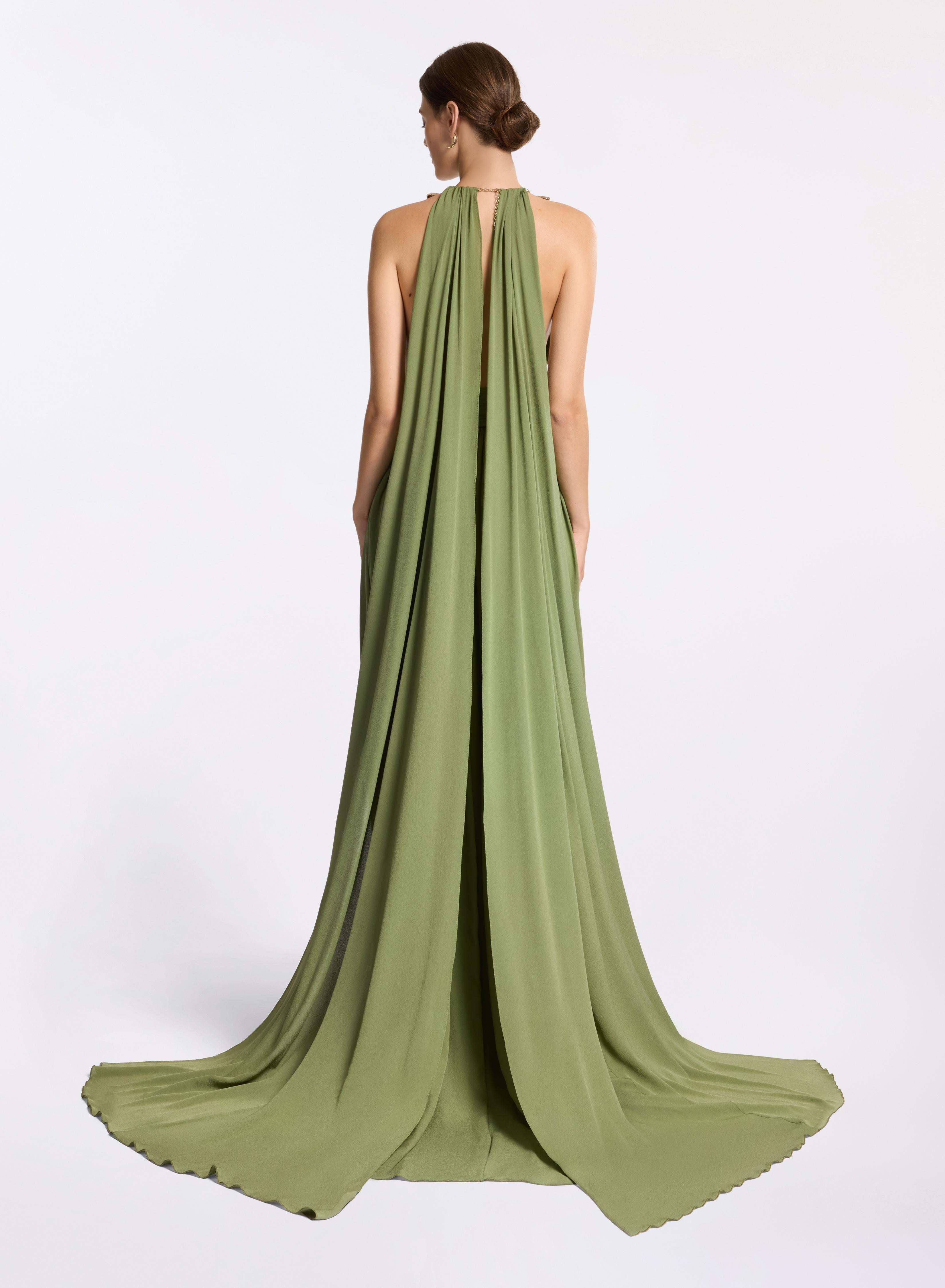 Silk Dress with Metallic Necklace - 52 - Image 29